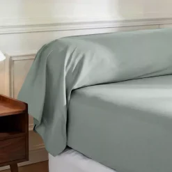Clearance Federa per cuscino a rullo in percalle di cotone (L185 cm) Diane Céladon Federe Cuscino Letto