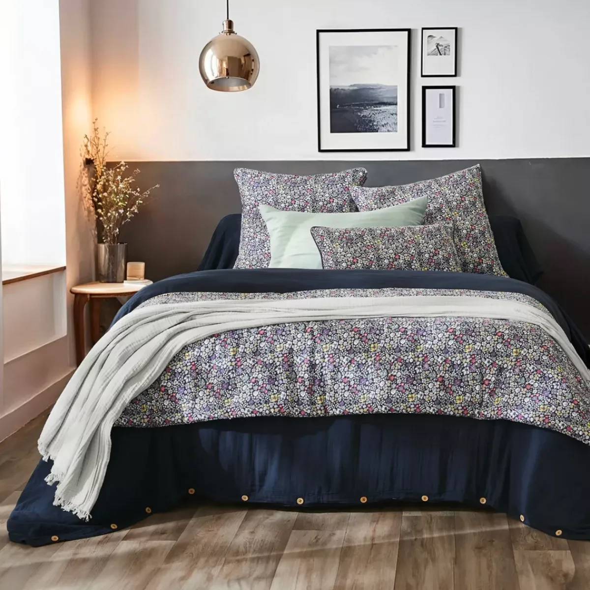 Online Federa per cuscino letto quadrata in garza di cotone (60 x 60 cm) Elya Federe Cuscino Letto
