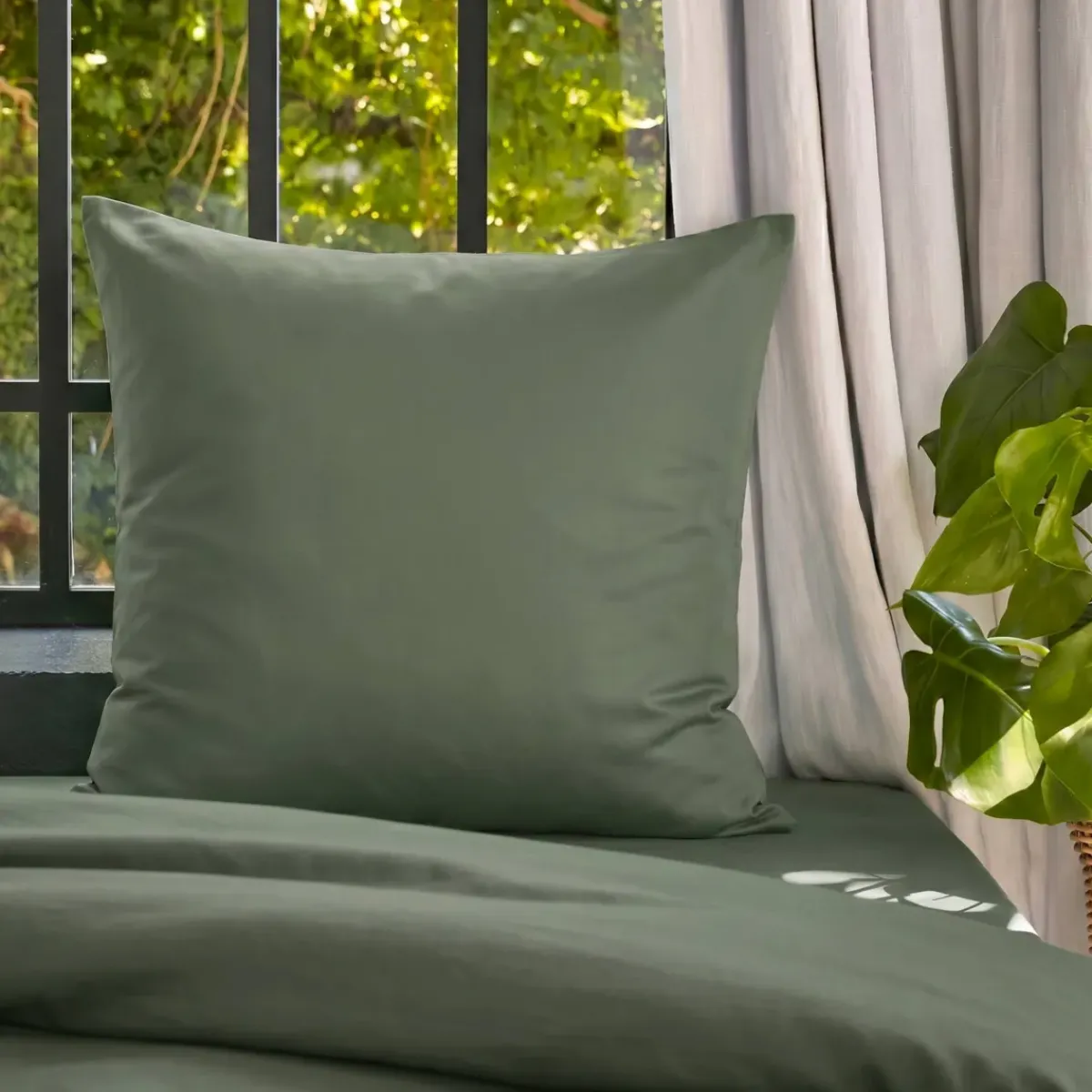 Best Federa per cuscino letto quadrata in lyocell Tencel™ lavata (63 x 63 cm) Olivia Federe Cuscino Letto