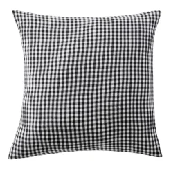 Hot Federa per cuscino quadrata in garza di cotone (60 x 60 cm) Gaïa vichy Nera Federe Cuscino Letto