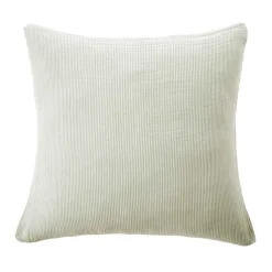 Outlet Federa per cuscino quadrata in garza di cotone (80 x 80 cm) Gaïa a righe Verde eucalipto Federe Cuscino Letto
