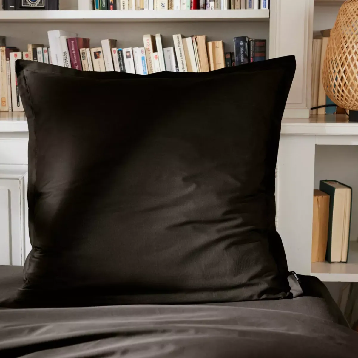 Hot Federa per cuscino quadrata in percalle di cotone (80 x 80 cm) Cali Nera Federe Cuscino Letto