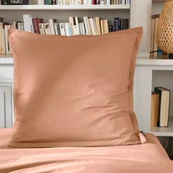 Clearance Federa per cuscino quadrata percalle di cotone (65 x 65 cm) Cali Corallo Federe Cuscino Letto