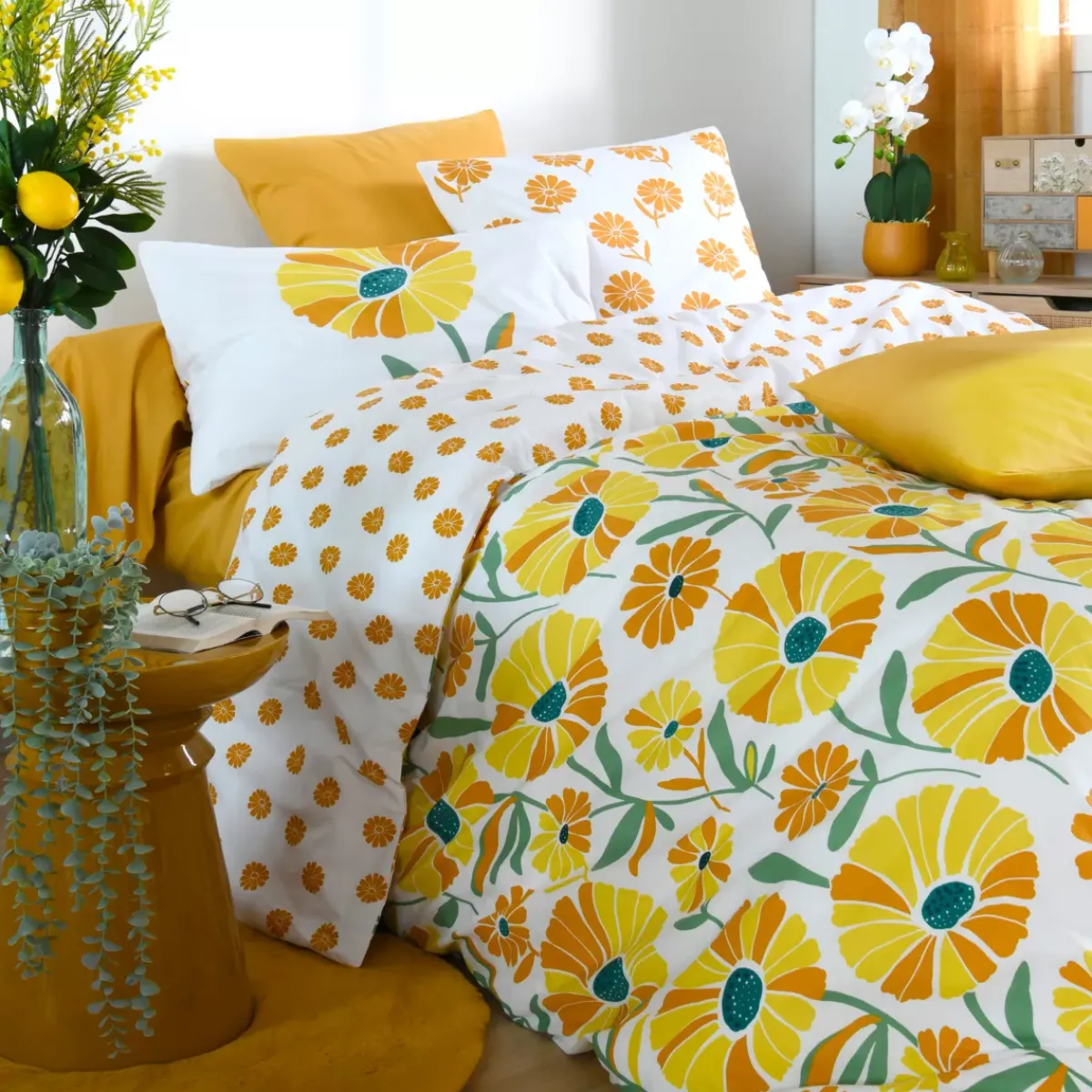 Clearance Federa per cuscino quadrato in percalle (63 x 63 cm) Blandine Federe Cuscino Letto