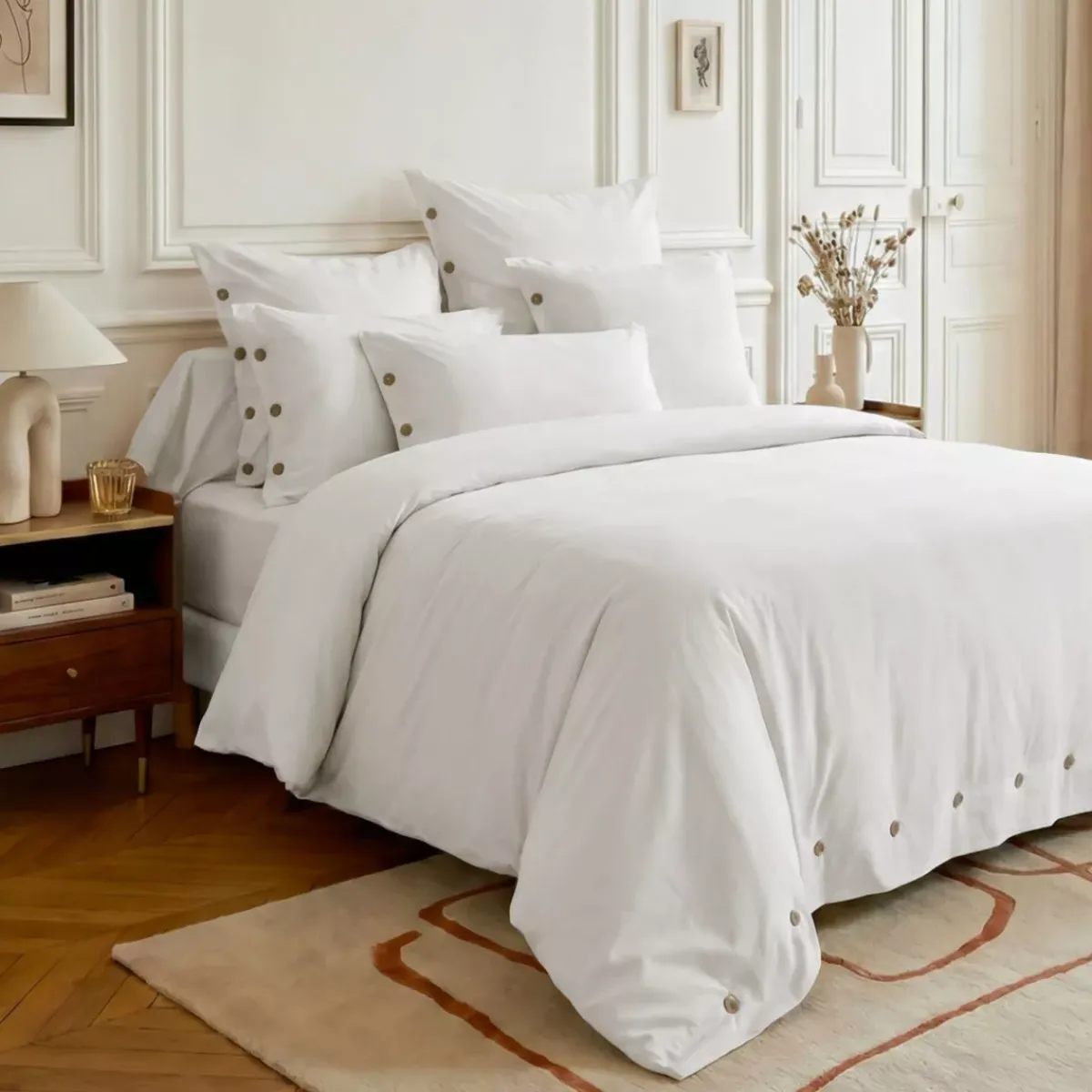 New Federa per cuscino quadrato in percalle di cotone (65 x 65 cm) Diane Federe Cuscino Letto