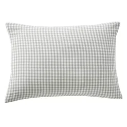 Hot Federa per cuscino rettangolare in garza di cotone (50 x 70 cm) Gaïa vichy Verde eucalipto Federe Cuscino Letto