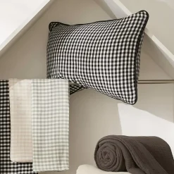 Sale Federa per cuscino rettangolare in garza di cotone (50 x 70 cm) Gaïa vichy Beige Federe Cuscino Letto