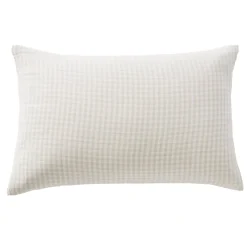 Sale Federa per cuscino rettangolare in garza di cotone (50 x 70 cm) Gaïa vichy Beige Federe Cuscino Letto