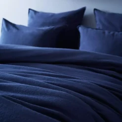 Federa per cuscino rettangolare flanella di cotone (50 x 80 cm) Nina Blu navy Federe Cuscino Letto