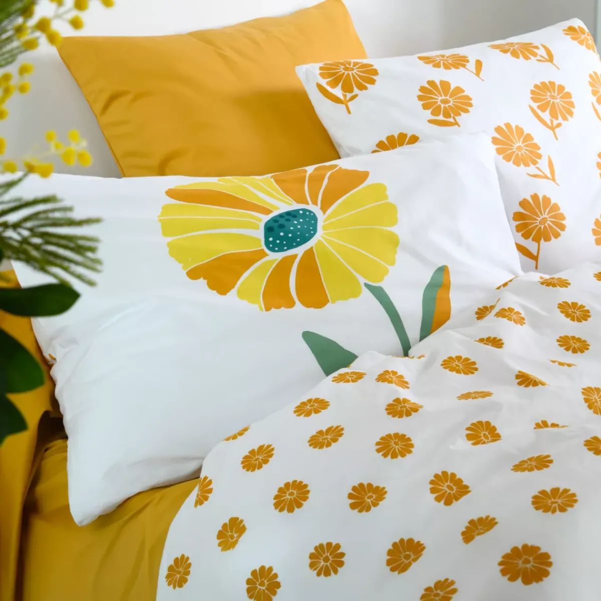 Sale Federa per cuscino rettangolare in percalle (50 x 70 cm) Blandine Federe Cuscino Letto