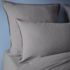 Online Federa quadrata flanella di cotone (63 x 63 cm) Théa Grigio Federe Cuscino Letto