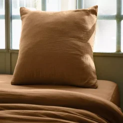 Sale Federa quadrata garza di cotone (60 x 60 cm) Gaïa Federe Cuscino Letto
