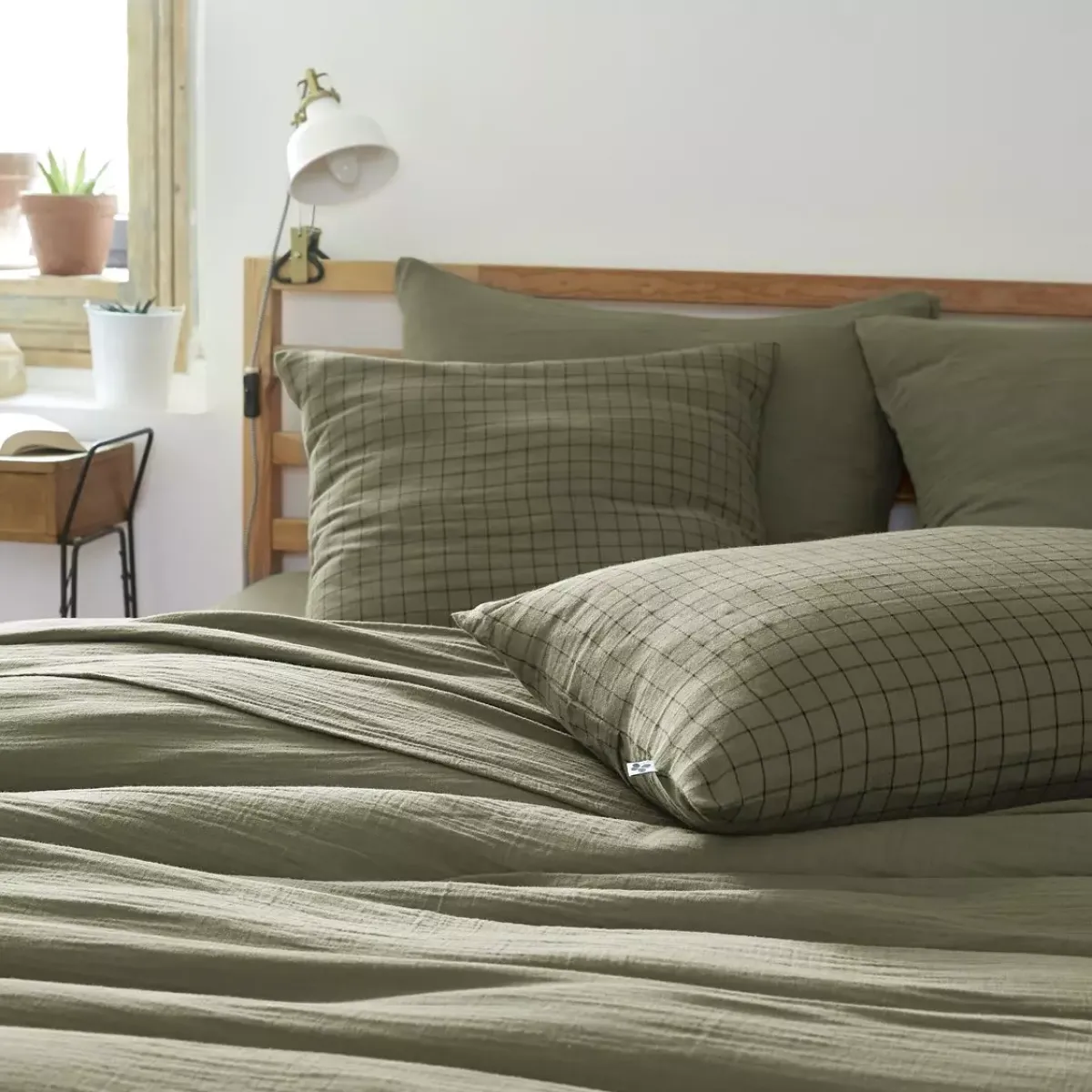 Clearance Federa quadrata garza di cotone (60 x 60 cm) Gaïa Mix Federe Cuscino Letto