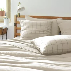 Outlet Federa quadrata garza di cotone (60 cm) Gaïa Match pampa Federe Cuscino Letto