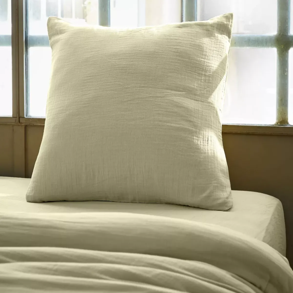 Best Federa quadrata garza di cotone (60 x 60 cm) Gaïa Federe Cuscino Letto