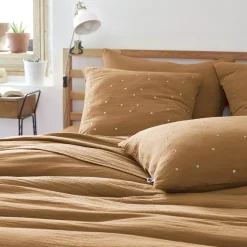 Online Federa quadrata garza di cotone (60 cm) Gaïa Chic Federe Cuscino Letto