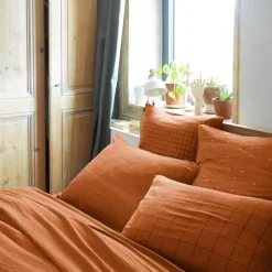 New Federa quadrata garza di cotone (60 x 60 cm) Gaïa Match Federe Cuscino Letto