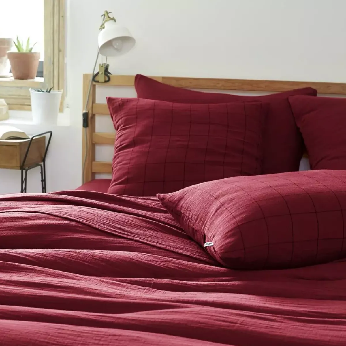 Online Federa quadrata garza di cotone (60 cm) Gaïa Match Mosto Federe Cuscino Letto