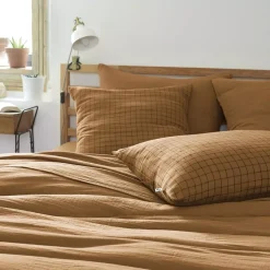 Federa quadrata garza di cotone (60 x 6cm) Gaïa Mix Federe Cuscino Letto