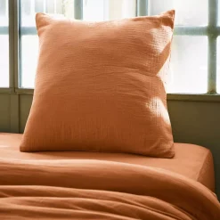 Clearance Federa quadrata garza di cotone (60 x 60 cm) Gaïa Federe Cuscino Letto