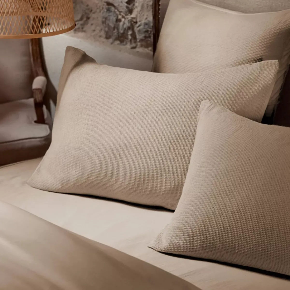 Clearance Federa Quadrata in cotone a nido d'ape (80 x 80 cm) Eva Federe Cuscino Letto