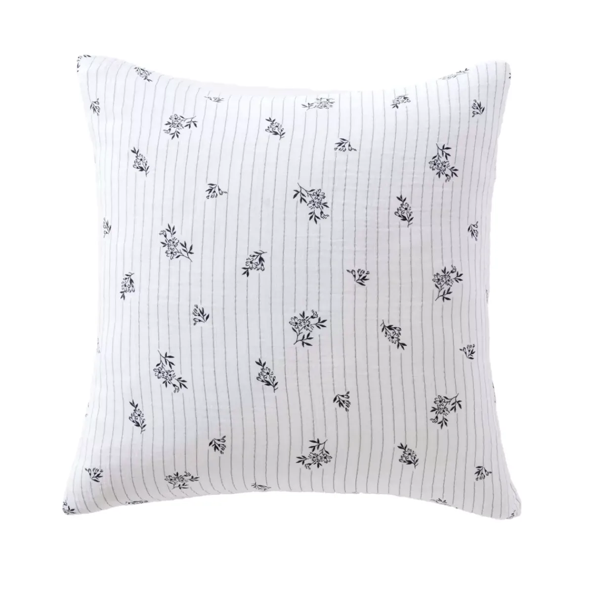 Online Federa quadrata in garza di cotone (60 x 60 cm) Gaïa Iris Blu Federe Cuscino Letto