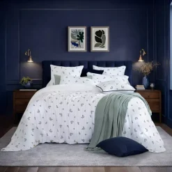 Online Federa quadrata in garza di cotone (60 x 60 cm) Gaïa Iris Blu Federe Cuscino Letto