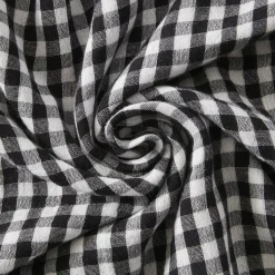 New Federa Quadrata in garza di cotone (80 x 80 cm) Gaïa Vichy Nero Federe Cuscino Letto