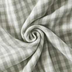 Online Federa quadrata in garza di cotone (80 x 80 cm) Gaïa Vichy Verde eucalipto Federe Cuscino Letto