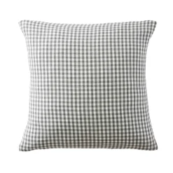 New Federa quadrata in garza di cotone (80 x 80 cm) Gaïa Vichy Verde rosmarino Federe Cuscino Letto