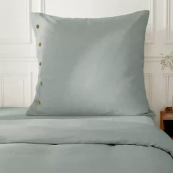 New Federa quadrata in percalle di cotone (80 x 80 cm) Diane Céladon Federe Cuscino Letto
