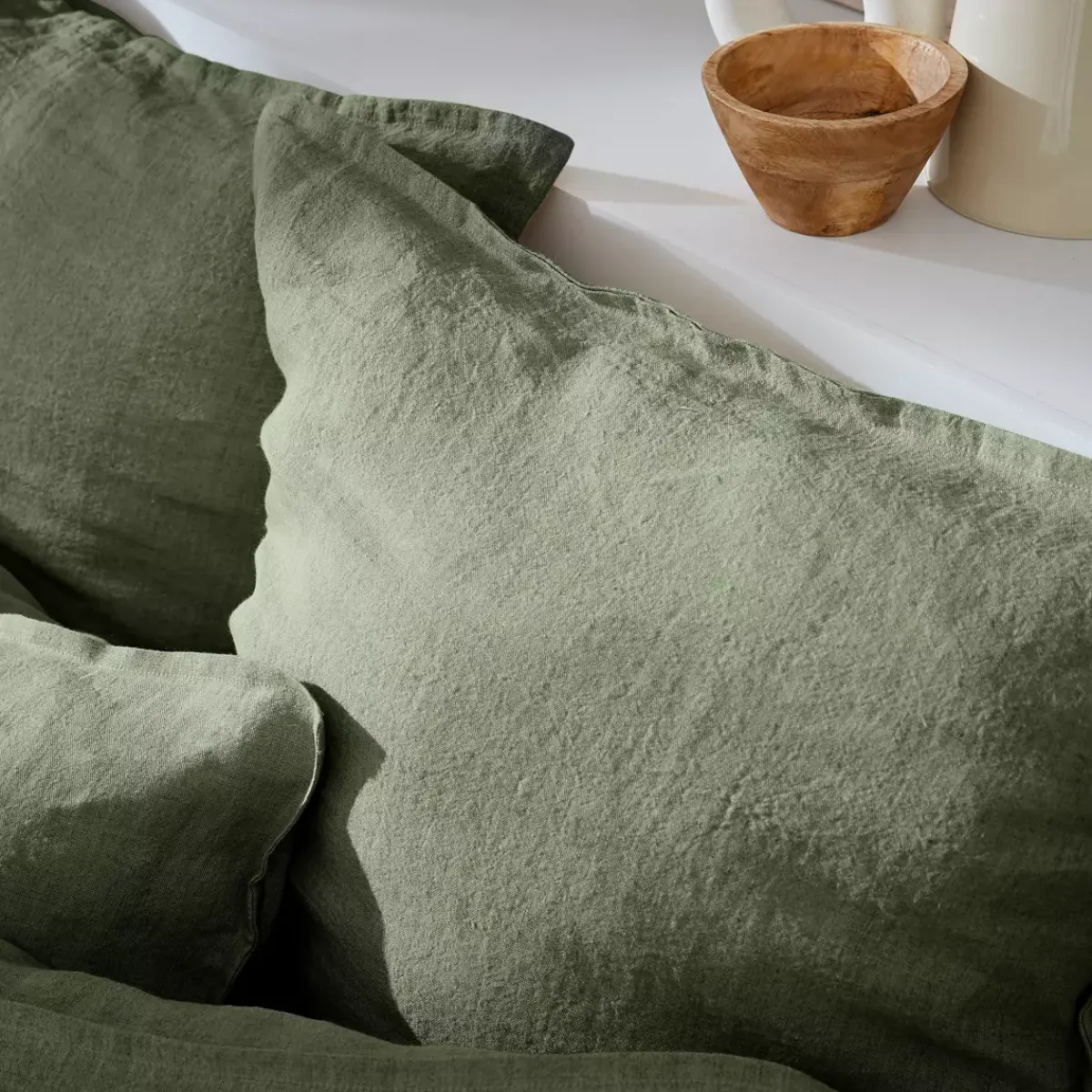 Online Federa quadrata lino lavato (80 cm) Louise Federe Cuscino Letto