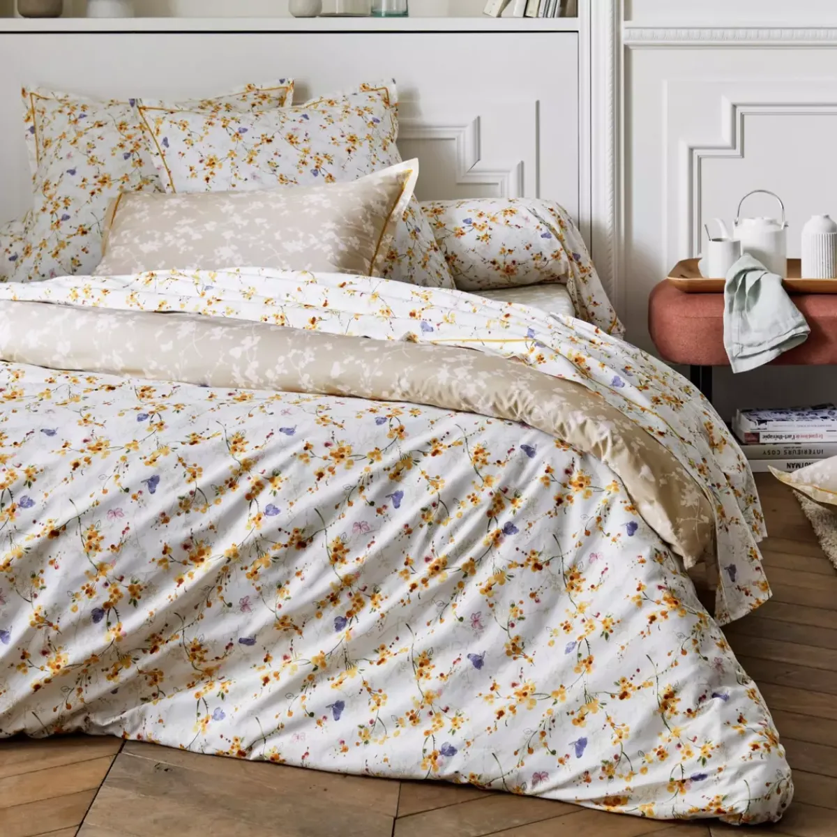 Online Federa quadrata percalle di cotone Bel amour Federe Cuscino Letto