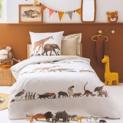 Online Federa quadrata per cuscino da bambino in percalle di cotone (65 x 65 cm) Noè Biancheria Da Letto Bambini