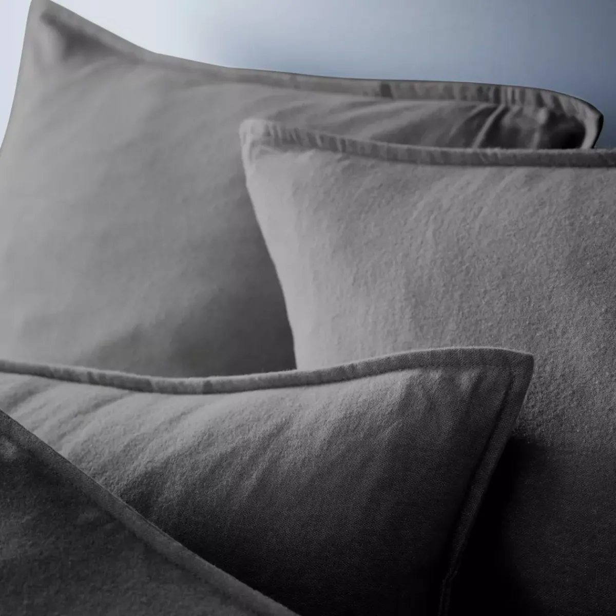 Hot Federa rettangolare flanella di cotone (50 x 70 cm) Théa Grigio Federe Cuscino Letto