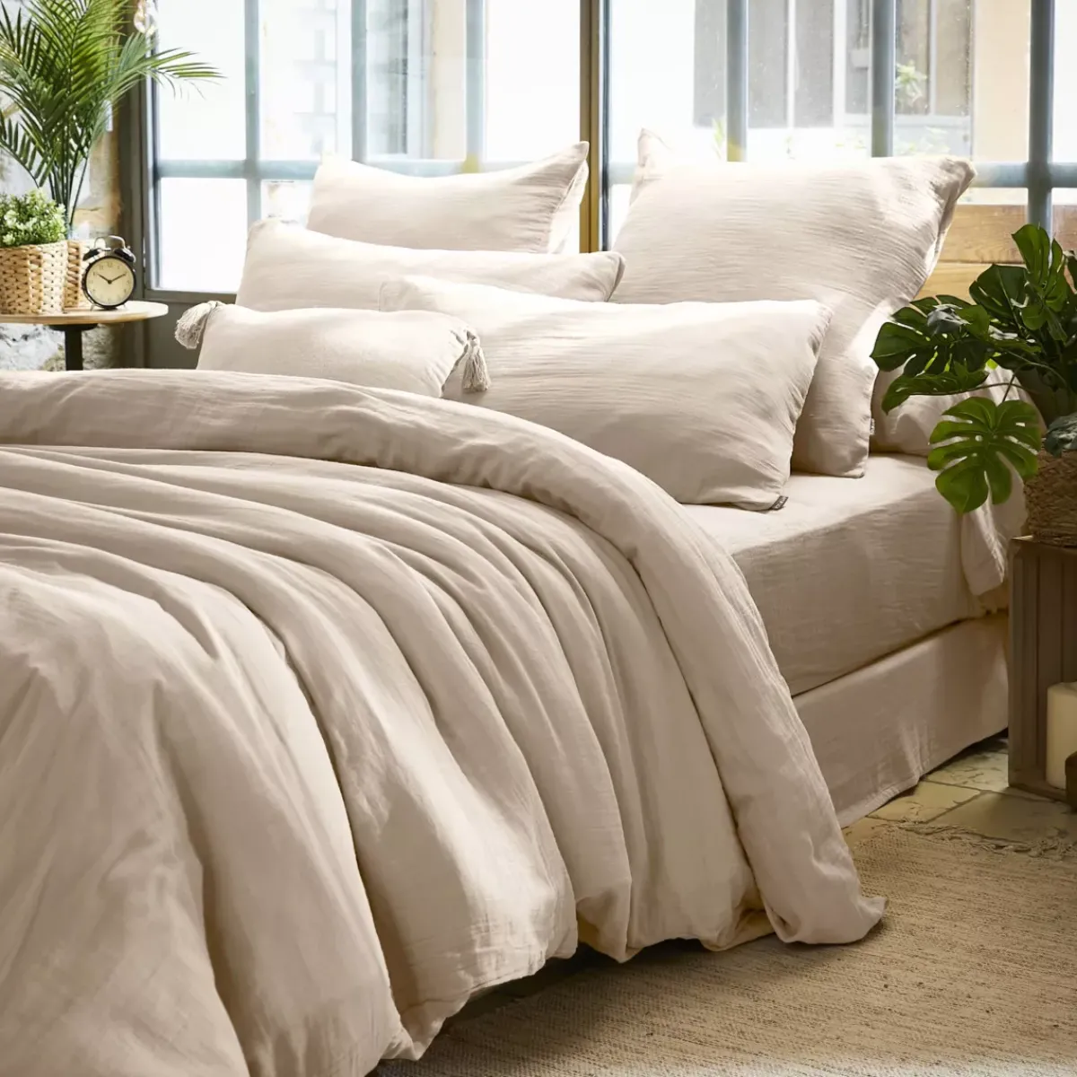 Federa rettangolare garza di cotone (50 x 80 cm) Gaïa pampa Federe Cuscino Letto