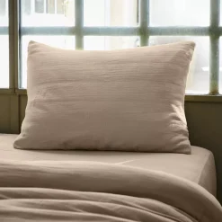 Sale Federa rettangolare garza di cotone (50 x 80 cm) Gaïa Marrone Federe Cuscino Letto