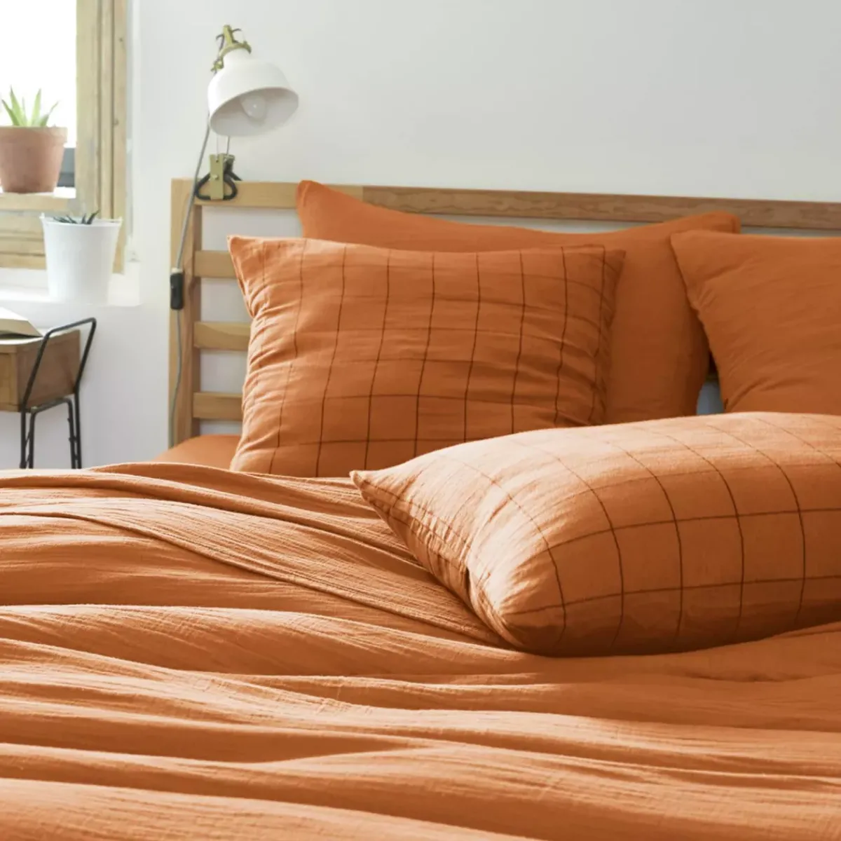 Federa rettangolare garza di cotone (50 x 70 cm) Gaïa Match Federe Cuscino Letto