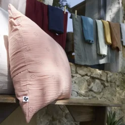 Online Federa rettangolare garza di cotone (70 cm) Gaïa Boho Grigio nuvola Federe Cuscino Letto