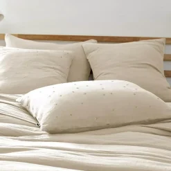 Outlet Federa rettangolare garza di cotone (70 cm) Gaïa Chic pampa Federe Cuscino Letto