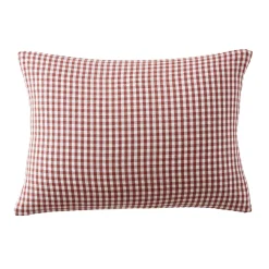 Sale Federa rettangolare in doppia garza di cotone (50 x 80 cm) Gaïa Vichy Terracotta Federe Cuscino Letto