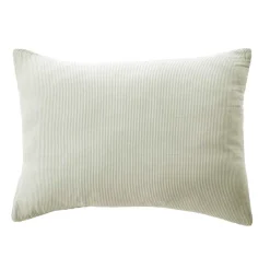 Sale Federa rettangolare in garza di cotone (50 x 70 cm) Gaïa a righe Verde eucalipto Federe Cuscino Letto