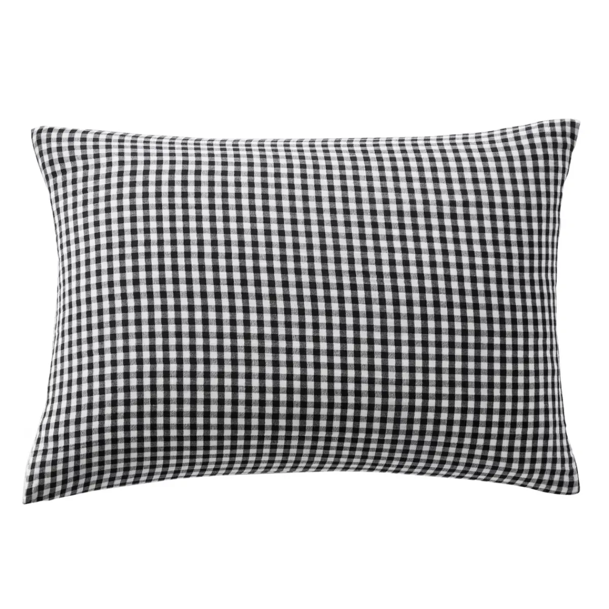 Online Federa Rettangolare in garza di cotone (50 x 80 cm) Gaïa Vichy Nero Federe Cuscino Letto