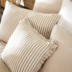 Outlet Federa rettangolare in garza di cotone (50 x 80 cm) Gaïa a righe Corda Federe Cuscino Letto