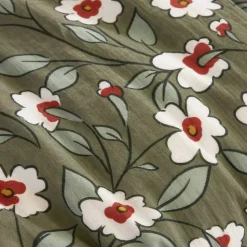 Best Federa rettangolare in garza di cotone (50 x 70 cm) Gaïa margherita Verde rosmarino Federe Cuscino Letto
