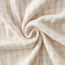 Outlet Federa Rettangolare in garza di cotone (50 x 80 cm) Gaïa Vichy Beige Federe Cuscino Letto
