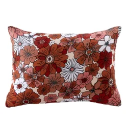 Hot Federa rettangolare in garza di cotone (50 x 70 cm) Gaïa azalea Terracotta Federe Cuscino Letto