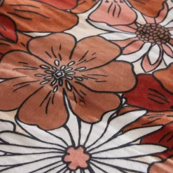 Hot Federa rettangolare in garza di cotone (50 x 70 cm) Gaïa azalea Terracotta Federe Cuscino Letto