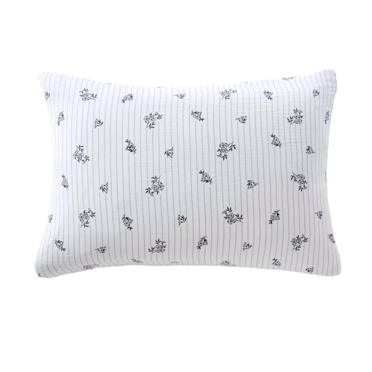 Hot Federa rettangolare in garza di cotone (50 x 70 cm) Gaïa Iris Blu Federe Cuscino Letto