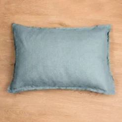 New Federa rettangolare in lino lavato (50 x 70 cm) Louise Azzurro Federe Cuscino Letto